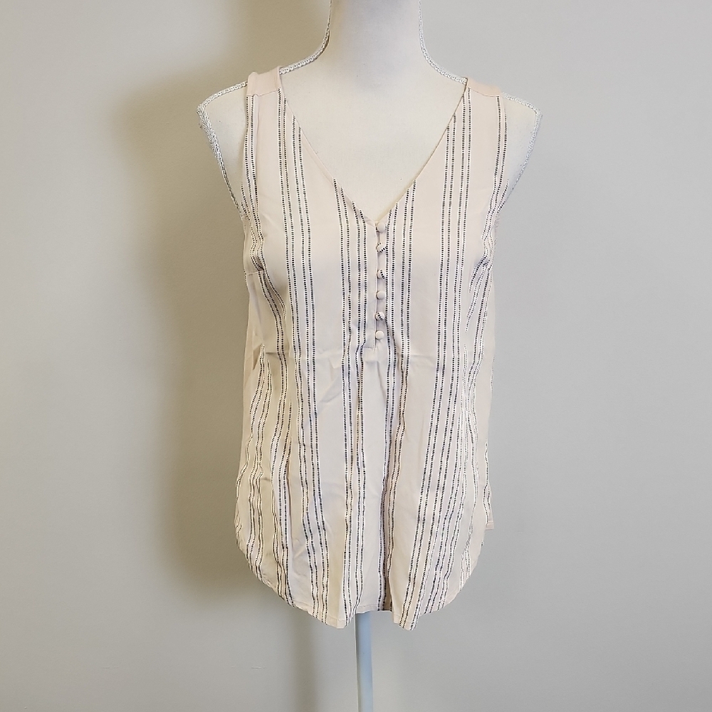 Express Striped Cream Sleeveless Top Women’s Small